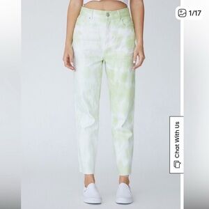 NWT PacSun Green tie dye Straight Leg high rise jeans